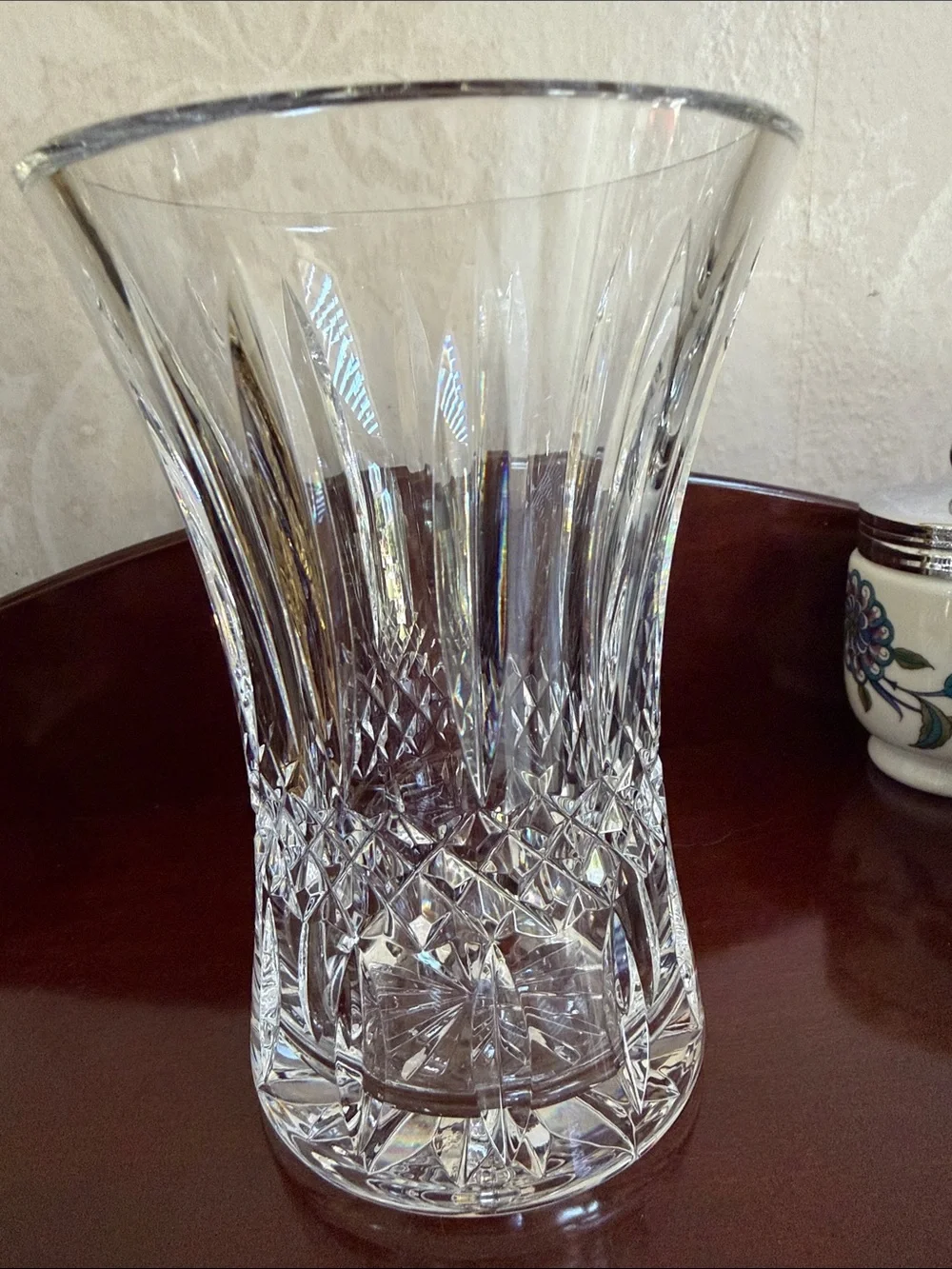 Vintage Waterford Crystal diamond cut Vase